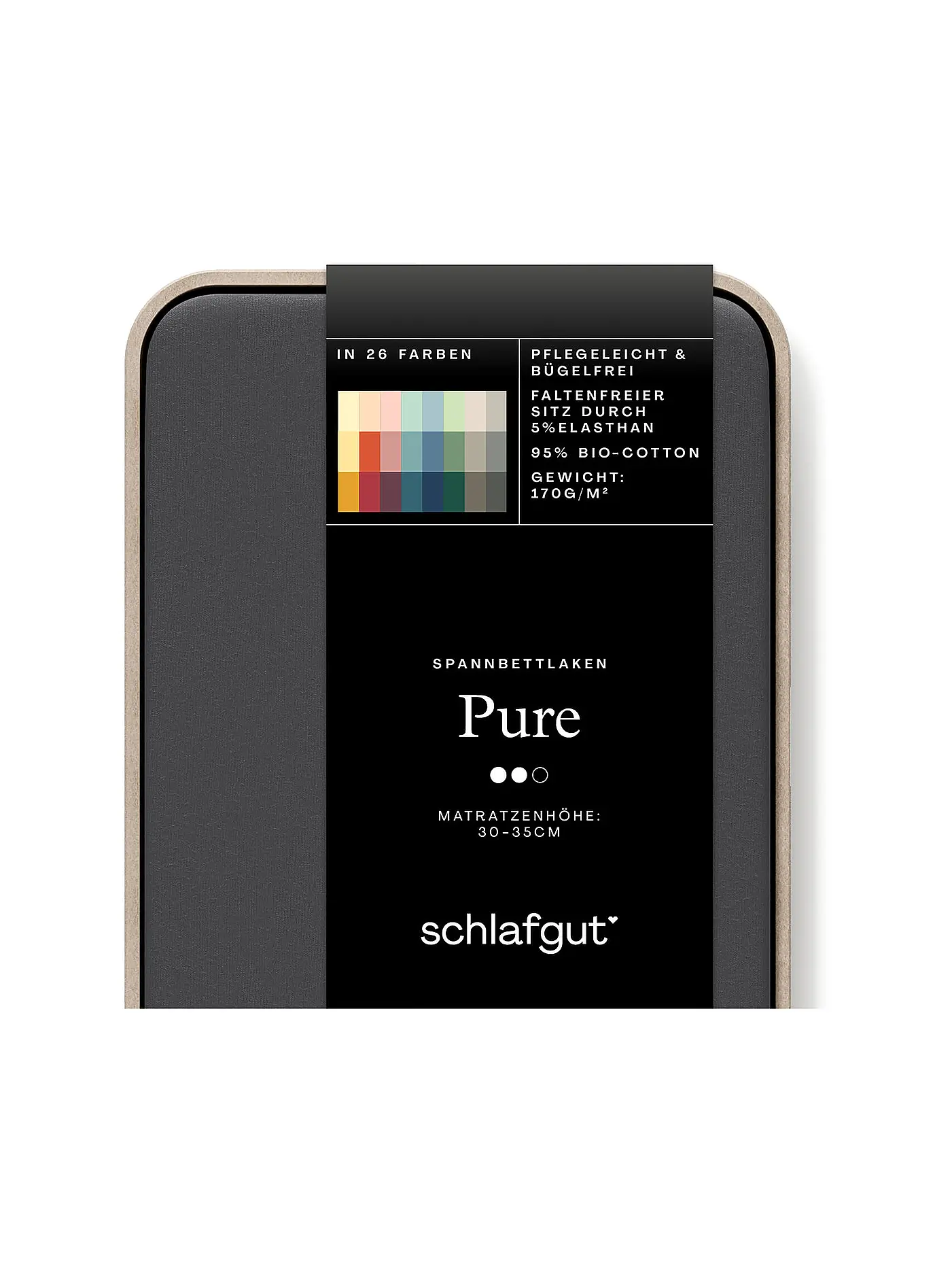 SCHLAFGUT | Jersey Spannleintuch PURE 120x200cm Petrol Mid M | grau